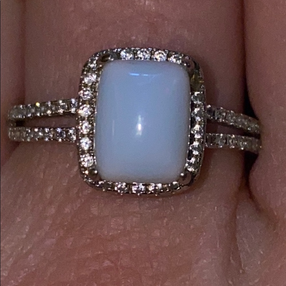 Opal and “Diamond” Ring - Picture 5 of 7